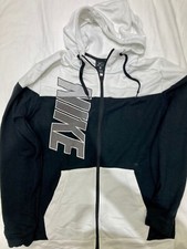 NIKE FELPA UOMO CON CAPPUCCIO ORIGINALE NERO/BIANCA TG. M