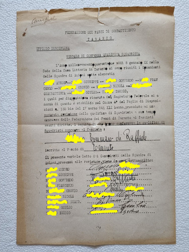 Documento fascista fasci - documento,
