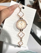 Orologio Donna Oro Rosa Con Fiori Bianchi Conchiglia In Lega  Idea Regalo