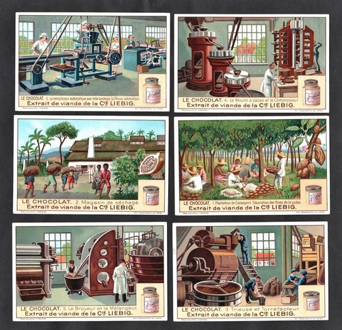 Chocolate making card set 1929 - chocolate,
