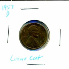 1957 D PENNY DI GRANO 1