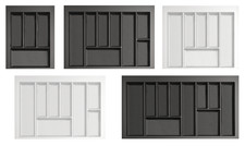 Inserto per Cassetti Grafite/Bianco da 400mm a 900mm - Organizer in Plastica