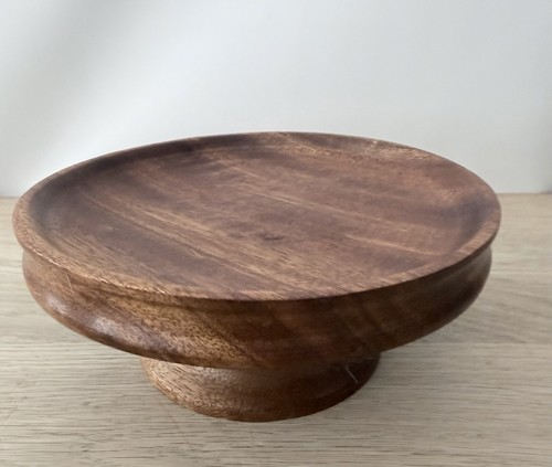 Vintage wooden pedestal - wooden, bowl