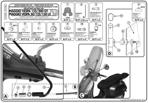 A104a givi kit attacchi - kit,