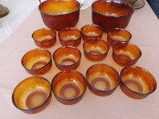 12 COPPETTE CIOTOLE VINTAGE VETRO ANNI 70 e 2 INSALATIERE