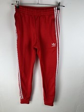 Pantaloni Adidas taglia S Uomo Rosso Bianco Track Trousers Sweatpants Trousers