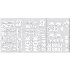 kit di adesivi sponsor moto bianchi o neri #motogp #superbike #ducati #honda