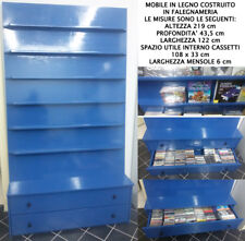 Mobile espositore in legno per CD DVD GAMES LIBRI con mensole e cassettiera
