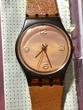Orologio da polso SWATCH Lady TRUE WEST (LF104)-NUOVO/NOS-Pelle-Bronzo/Marrone-Vintage