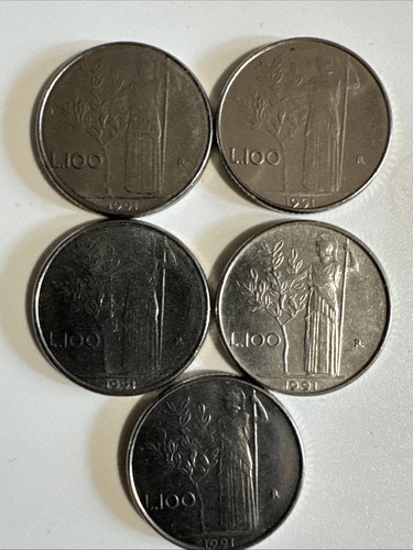 5pezzi 100 lire 1991 - lire,