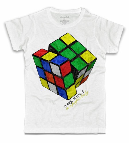 Shirt uomo bianca cubo - t-shirt,