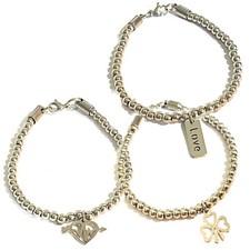 Bracciale da donna portafortuna in acciaio inox braccialetto catena con ciondoli