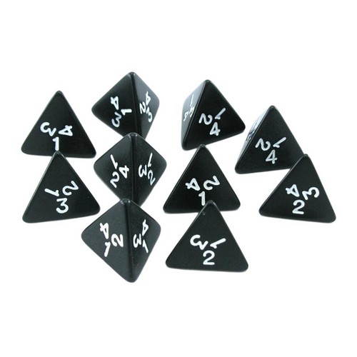 Pezzi acrilico dadi - 10, d4