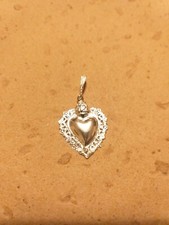 CIONDOLO EX VOTO CUORE VOTIVO GRAZIA RICEVUTA IN ARGENTO CM 3,4× 2 CON GANCIO