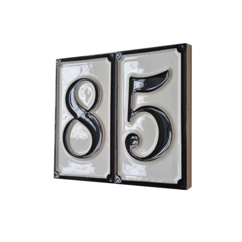 Piastrelle numeriche nere - , in