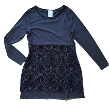 Womens Black Velvet Burnout