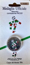 MEDAGLIA UFFICIALE MASCOTTE ITALIA ‘90 MONDIALI CALCIO PROOF SMALTATA