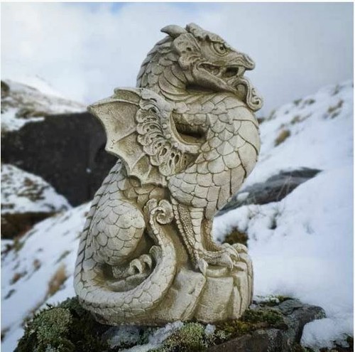 Statua drago squamoso pietra - squamoso, |pietra