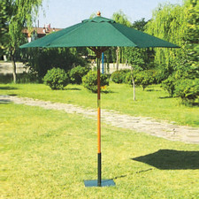 Round wooden umbrella and