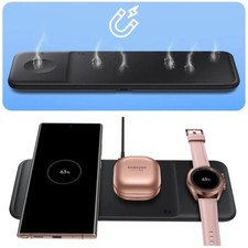 Stazione di ricarica induttiva per Samsung EP-P6300 Wireless Charger Trio Caricabatterie DHL