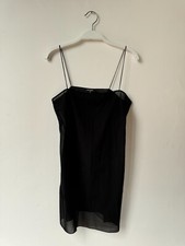 Top con spalline Chanel Donna 34 FR 38 IT Nero Seta Pre Owned