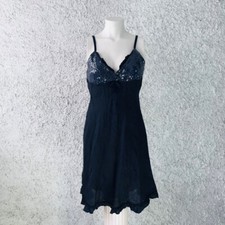 BLUE LINEN SEQUIN DRESS COVER
