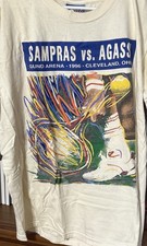 T-shirt vintage Agassi & Sampras Tennis Tour, XL, 1996, Cleveland, Ohio,