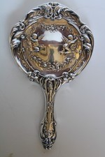 Antico specchio vanità angeli cherubino argento sterling Art Nouveau, Tiffany & Co ?