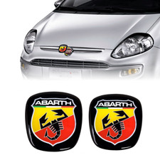 Adesivo Abarth 3D Ricambio Logo per Fiat Punto Evo, Anteriore + Posteriore