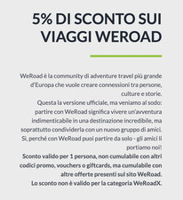 CODICE COUPON WEROAD SCONTO 5%