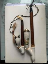 lotto di 2 pipe tirolesi in legno e porcellana usate (rif. 03-04/80)