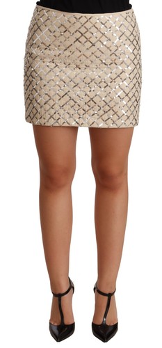 Gonna donna beige - , paillettes