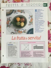 Schema punto croce Ricamo Frutta e verdura tovaglia cileiegie pesche 