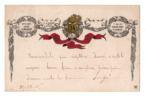 Cartolina militare 1916 - militare, 14°