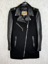 Giacca cappotto biker pelle di