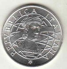 ITALIA 1989 LIRE 200 SCOPERTA COLOMBO ARGENTO SILVER UNC ZECCA DELFINO DOLPHIN 