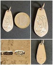 Ciondolo MADONNINA pendente?medaglia ARGENTO 800 VINTAGE 15/30 mm targhetta 4gr