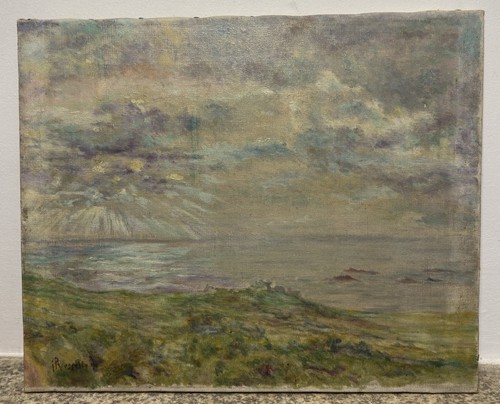 Quadro antico paesaggio marino - paesaggio,