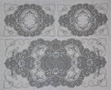 Tris Centrini 3 Pezzi Grigio in Tulle Moderno Versatile Elegante Classico arredo