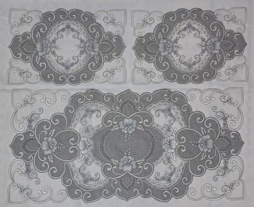 Tris centrini pezzi grigio - tris,