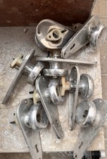 Blocco 3 maniglie e 3 serrature per porte interne vintage