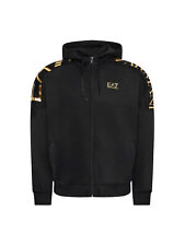 Felpa Uomo EA7 Emporio Armani Cotone Felpato Cappuccio 6LPM56 1200 Nero Oro