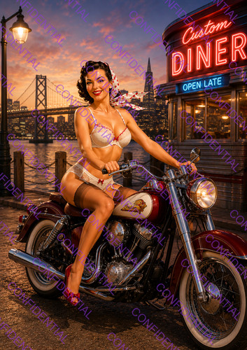 Poster pin ragazza auto - up,