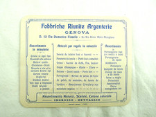 VECCHIA PUBBLICITà FABBRICHE RIUNITE ARGENTERIE GENOVA ARGENTO 1930
