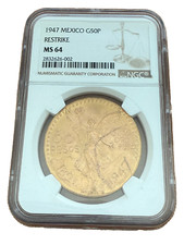Messico 1947 oro 50 pesos NGC