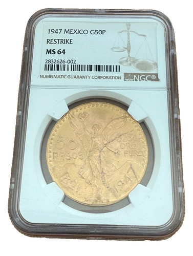 Messico 1947 oro pesos ngc - 1947,