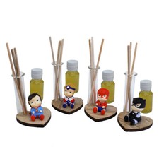 34804 Bomboniere Profumatore Cuore Supereroina Supereroi Baby Bimba Nascita