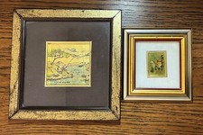 LOTTO DI DUE QUADRI DIPINTI A MANO SU FOGLIA ORO