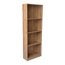 Libreria Scaffale Legno Melaminico Colore Rovere Nodato 60x24x170H cm 4 Ripiani