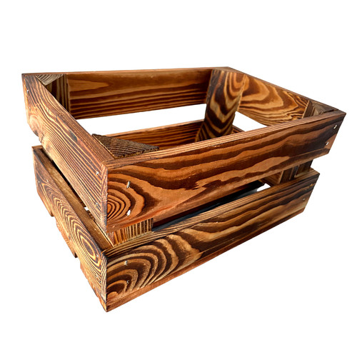 Cassetta vino legno fiammato - cassetta,